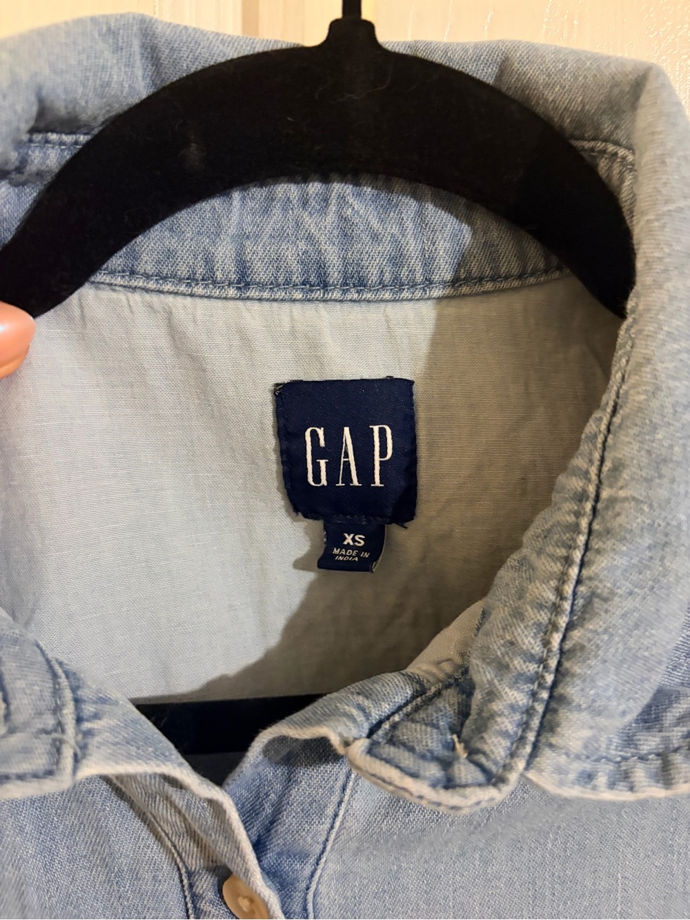 GAP Light Blue Puff-Sleeve Mini Shirt Dress - Picture 4 of 4